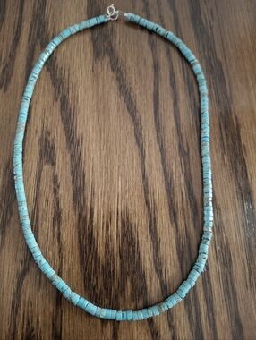 Necklace Heishi Turquoise Sterling Silver 18"
